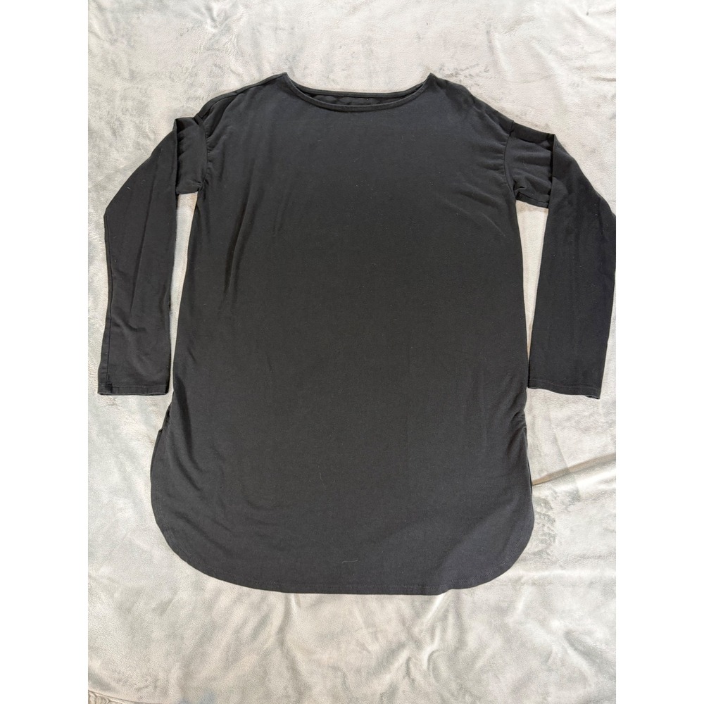 J Jill Luxe Supima Boat Neck Long-Sleeve Black XS Oversized Balletcore Tunic Tee